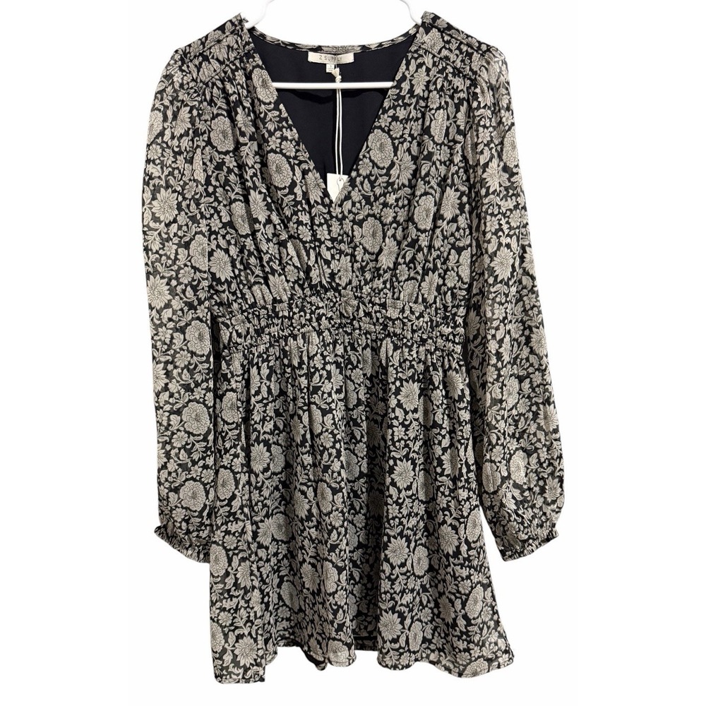 Z Supply Melina Floral Mini Dress Long Sleeve Boho Western Women's Size Small
